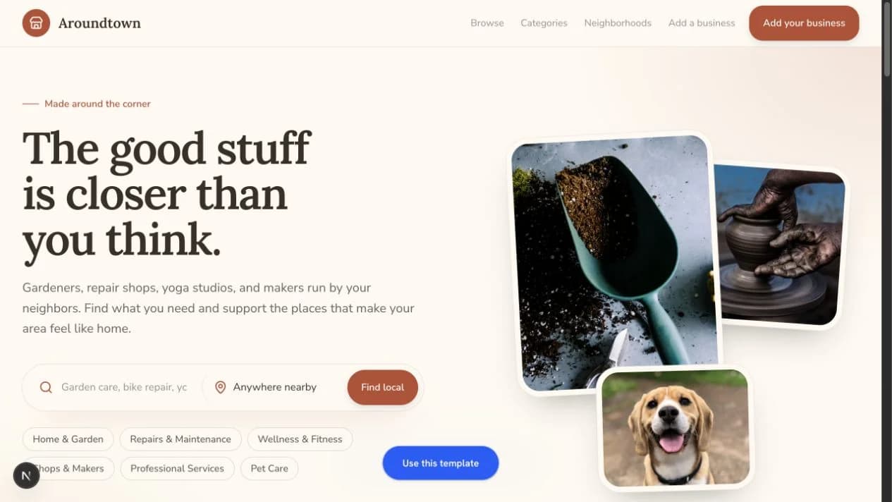 Local business template example site