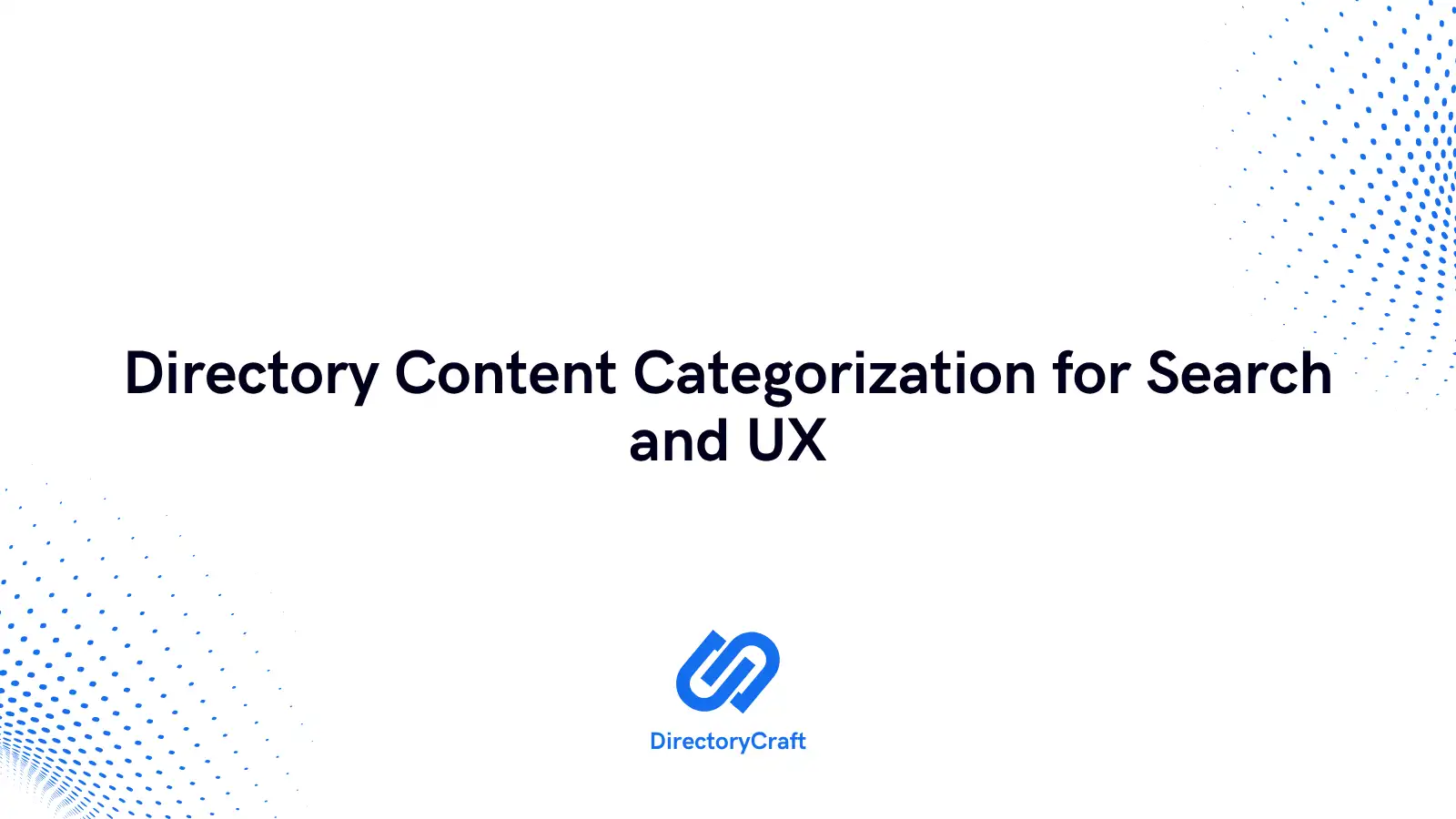 Directory Content Categorization for Search and UX