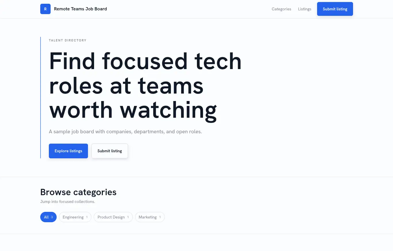 Job Board template preview